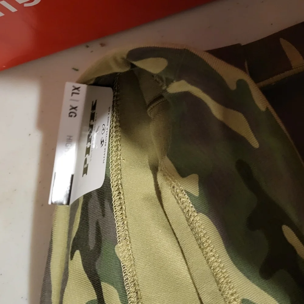 PINK Camouflage Flare PANTS with Olive Accents - Picture 4 of 5